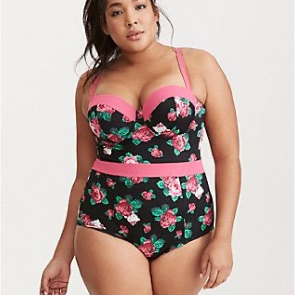 torrid Other - Torrid Hello Kitty black & pink one piece swimsuit size 2